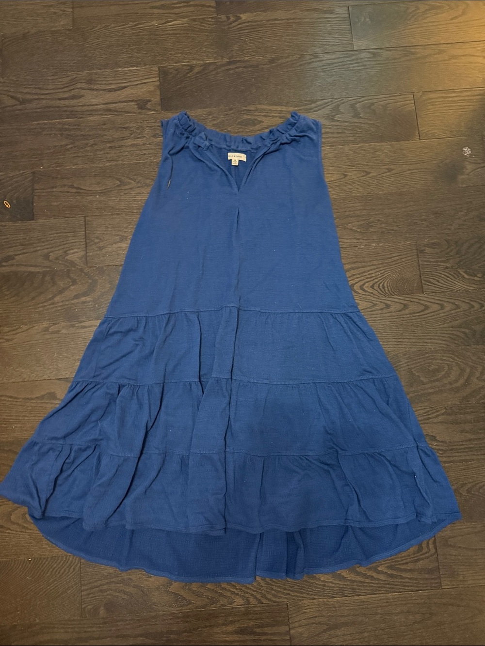 Max Studio Blue Tiered Midi Dress